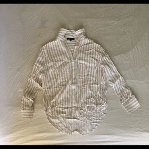 Long Sleeve Button-Down High-Low Shirt